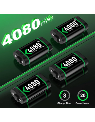 Cargador para Baterías Recargables Xbox One DINOSTRIKE 4080mWh