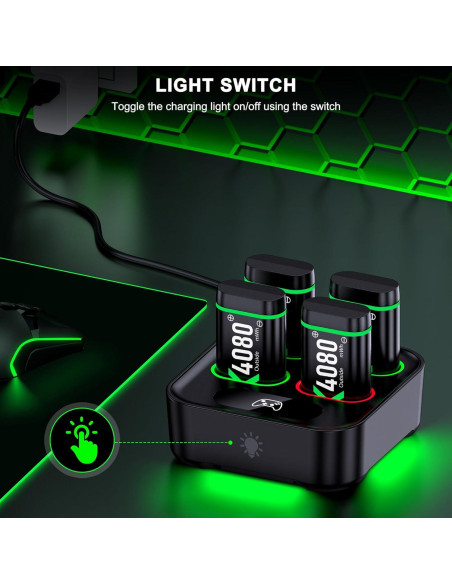 Cargador para Baterías Recargables Xbox One DINOSTRIKE 4080mWh