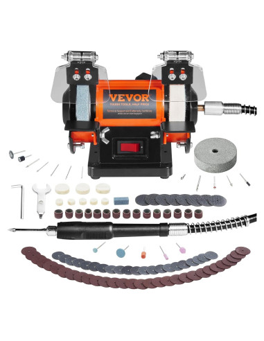 Pulidor de Banco VEVOR 3590RPM con 100 Accesorios