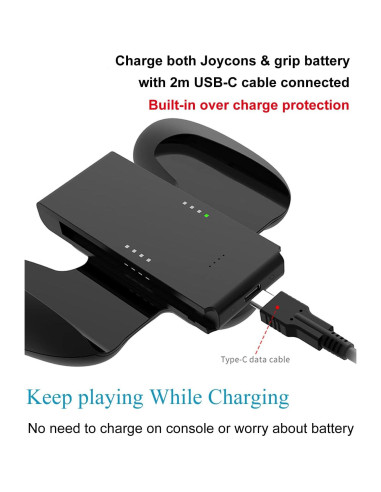 Agarre de Carga KINVOCA para Nintendo Switch 2000mAh