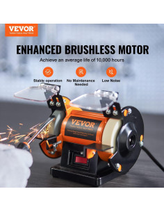 Pulidor de Banco VEVOR 3590RPM con 100 Accesorios 2