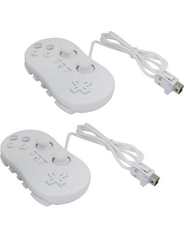 2 Controladores Clásicos Con Cable DEARCOOL para Nintendo Wii