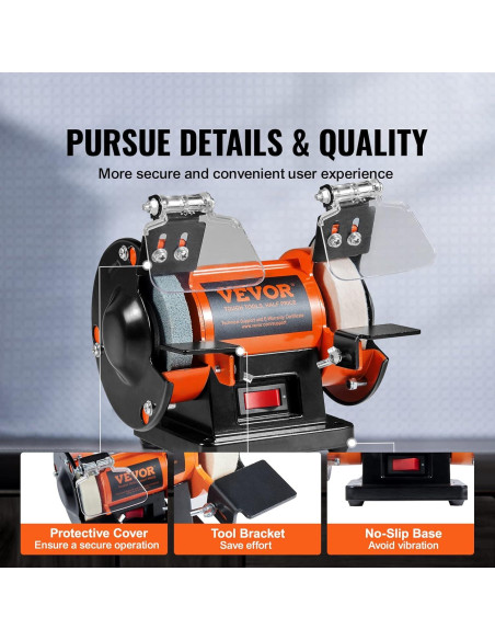 Pulidor de Banco VEVOR 3590RPM con 100 Accesorios
