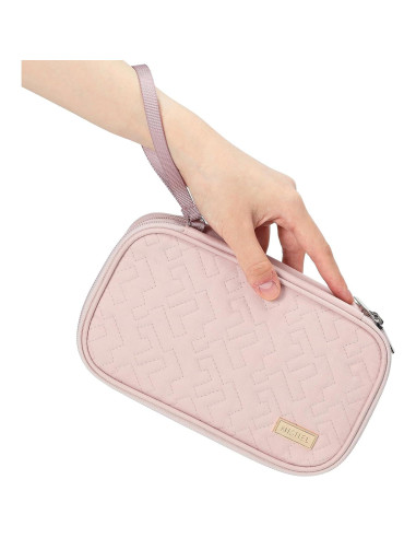 Estuche Organizador de Cables NISHEL Doble Capa Rosa