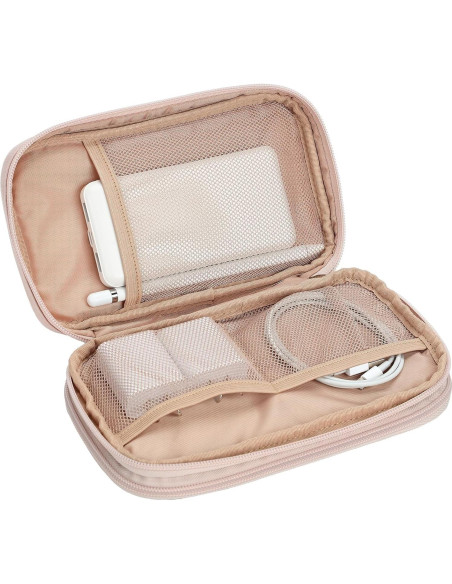 Estuche Organizador de Cables NISHEL Doble Capa Rosa