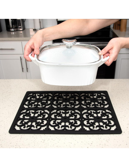 Trivet de Silicona Extra Grande GASARÉ 40.6x30.5cm Negro