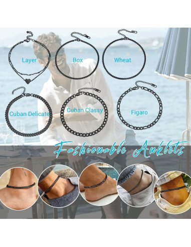 Pulsera de tobillo hipoalergénica Prosteel de acero inoxidable 22-27 cm