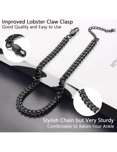 Pulsera de tobillo hipoalergénica Prosteel de acero inoxidable 22-27 cm