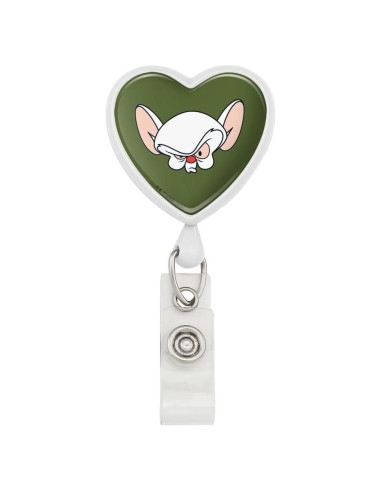 Portabadge Retráctil Corazón Pinky y Cerebro - Graphics & More