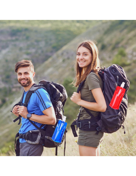 Botellas de Agua Plegables Teenyyou 480ml 48 Pcs Reutilizables Botellas de Agua Plegables Teenyyou 480ml 48 Pcs Reutilizables