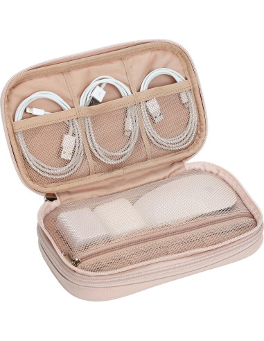 Estuche Organizador de Cables NISHEL Doble Capa Rosa