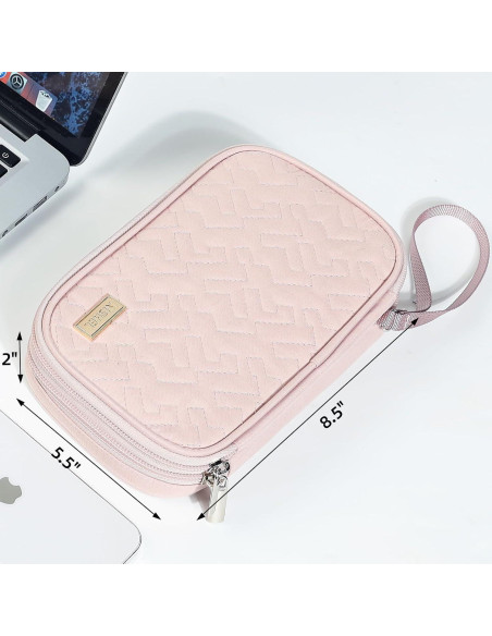 Estuche Organizador de Cables NISHEL Doble Capa Rosa