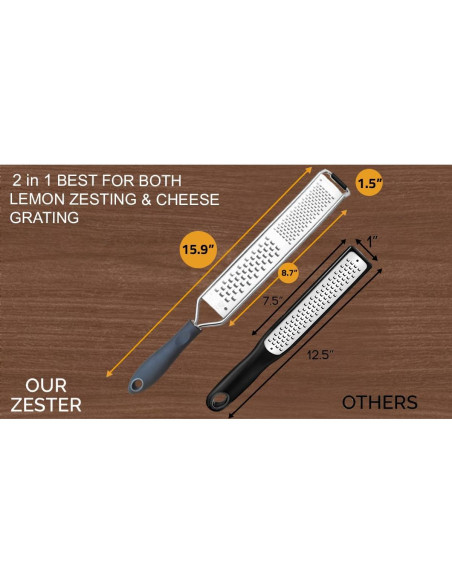 Rallador Zester 2 en 1 Grace & Grind - Acero Inoxidable 40.96 cm