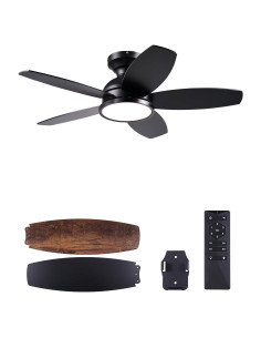 Ventilador de Techo VONLUCE 91.44 cm con Luz LED y Control Remoto