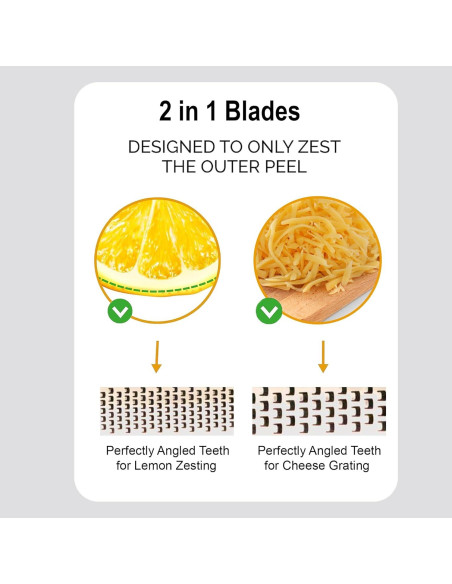 Rallador Zester 2 en 1 Grace & Grind - Acero Inoxidable 40.96 cm