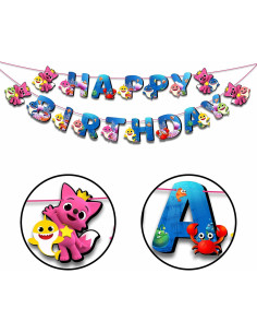 Banner de Cumpleaños Baby Shark - 3.66m - Colorido y Divertido 2