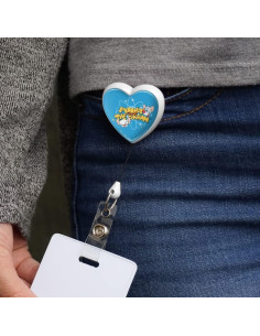 Portabadge Retráctil Corazón Graphics & More - Pinky y Cerebro 2