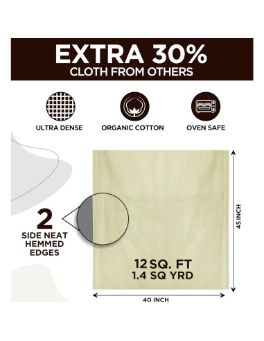 Paño de Queso 100% Algodón Orgánico United Prime 1.4 m