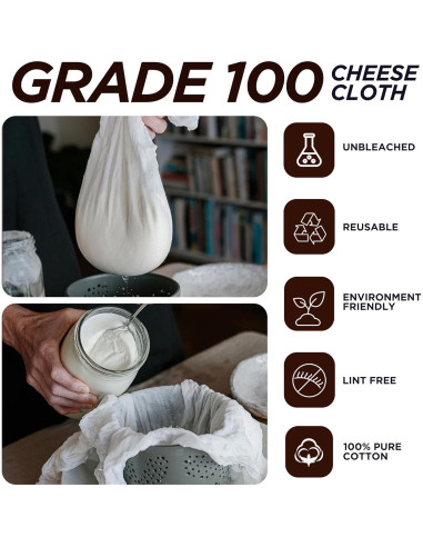 Paño de Queso 100% Algodón Orgánico United Prime 1.4 m