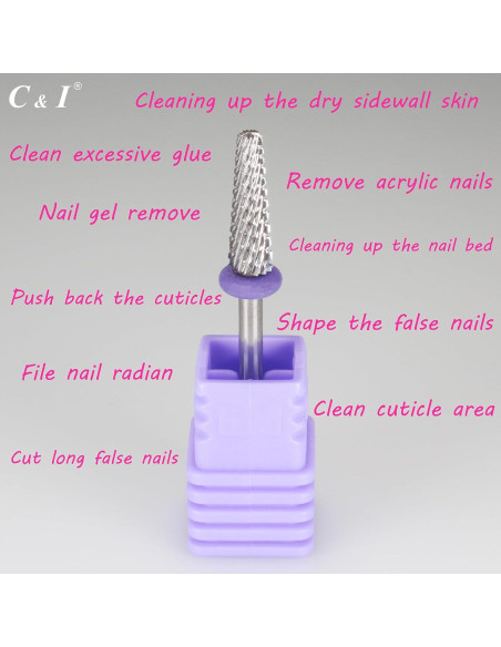 Broca de Uñas Profesional C&I E-File Cónico 2.35mm para Manicura