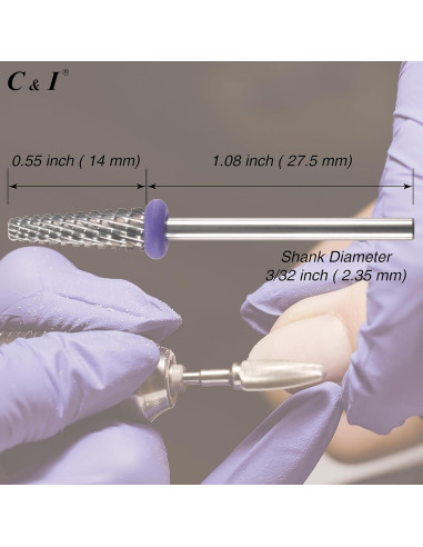 Broca de Uñas Profesional C&I E-File Cónico 2.35mm para Manicura
