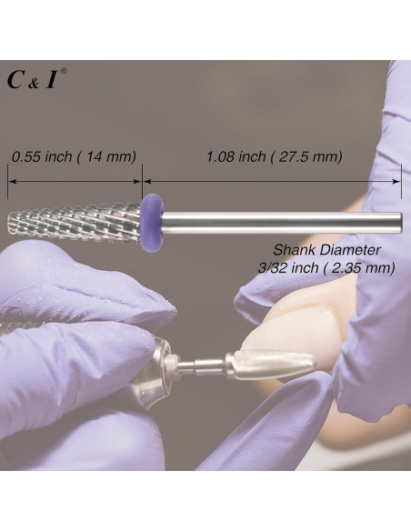 Broca de Uñas Profesional C&I E-File Cónico 2.35mm para Manicura