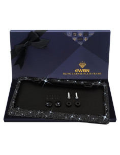 Marco de Placa de Licencia Brillante EWBN con Rhinestones 31x15cm