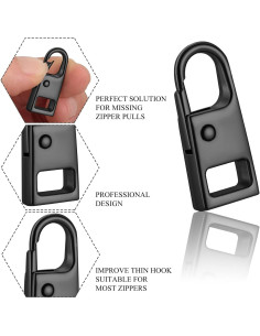 Kit de Reparación de Cremalleras 8 Piezas Metal WILLBOND Negro 2