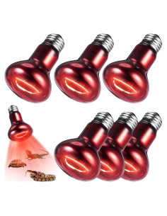 Paquete de 6 Bombillas de Calor Infrarrojo 50W VIHOSE para Reptiles