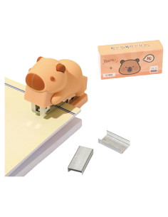 Grapadora de Escritorio Capibara MOZXIRZ Mini con 400 Grapas