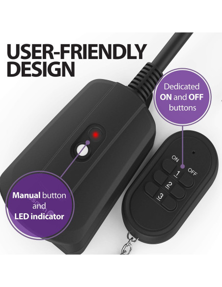 Enchufe Control Remoto Inalámbrico Fosmon 3 Salidas 30m