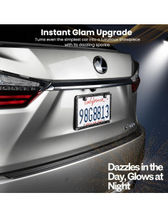 Marco de Placa de Licencia Brillante SunplusTrade 2 Pzas Negro 2