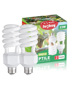 Bombilla UVB 5.0 Jugbuy 23W para Reptiles Tropicales - Paquete de 2