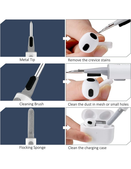 Funda de Silicona Negra para AirPods 1/2 con Llavero y Kit de Limpieza