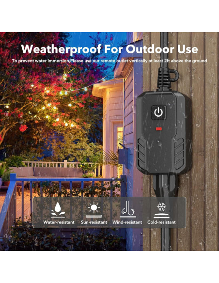 Enchufe Remoto BN-LINK para Exterior 15A Resistente a Intemperie