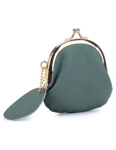 Monedero Pequeño de Cuero PU Vintage para Mujeres - Verde Almendra
