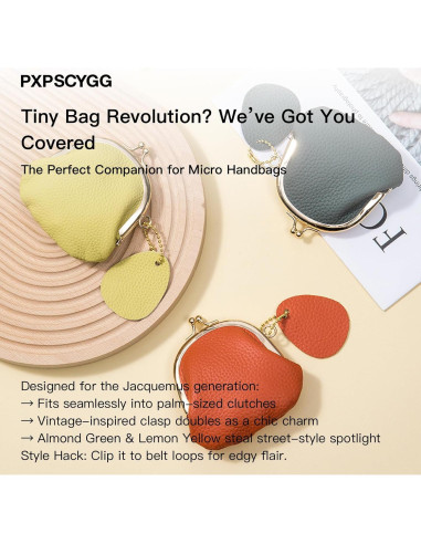 Monedero Pequeño de Cuero PU Vintage para Mujeres - Verde Almendra