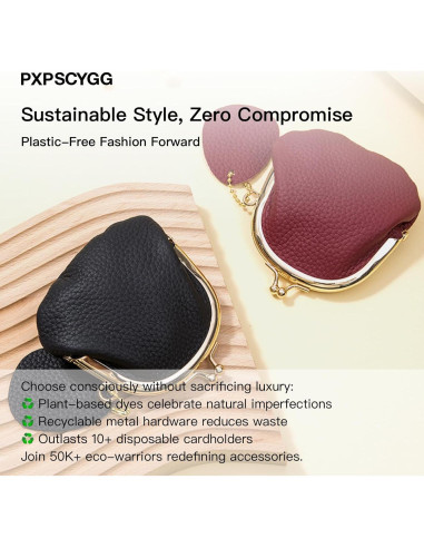 Monedero Pequeño de Cuero PU Vintage para Mujeres - Verde Almendra