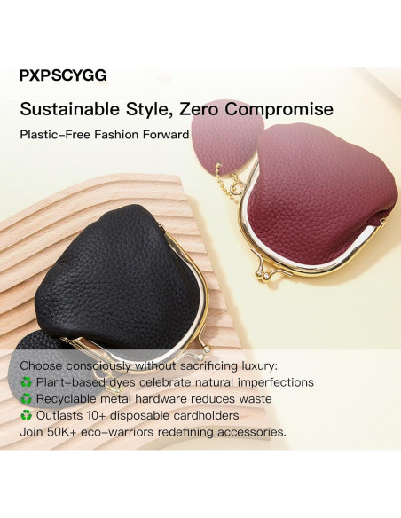 Monedero Pequeño de Cuero PU Vintage para Mujeres - Verde Almendra