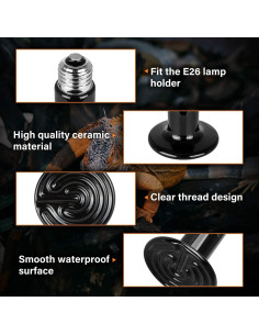 Emisor de Calor Cerámico Simple Deluxe 25W para Reptiles 2