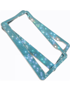 Marcos de Placas de Licencia Brillantes KIWEN Acuamarina 2 Pcs 2