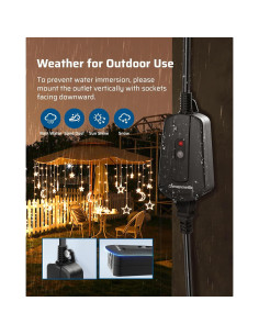 Enchufe Remoto Inalámbrico Dewenwils para Exterior 15A 2