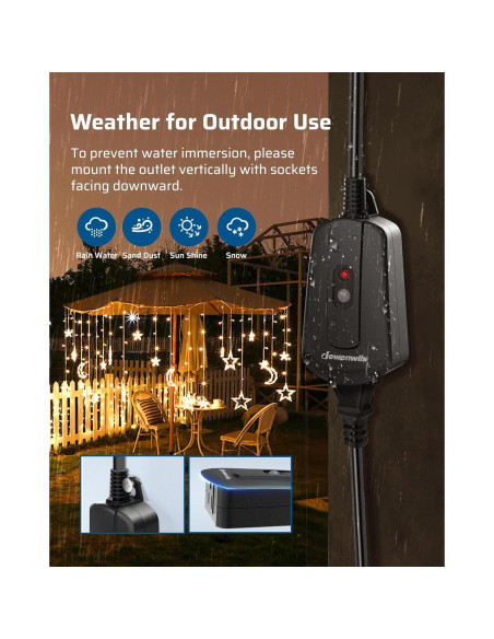 Enchufe Remoto Inalámbrico Dewenwils para Exterior 15A