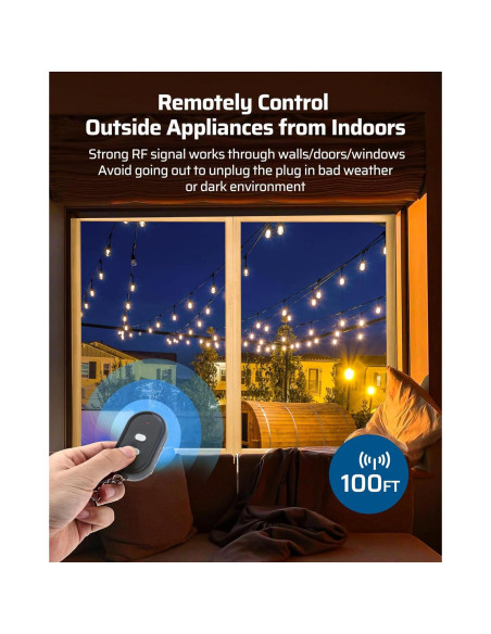 Enchufe Remoto Inalámbrico Dewenwils para Exterior 15A