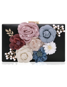 Bolso de Noche Floral Milisente para Mujeres - Clutch Boda 20x13cm