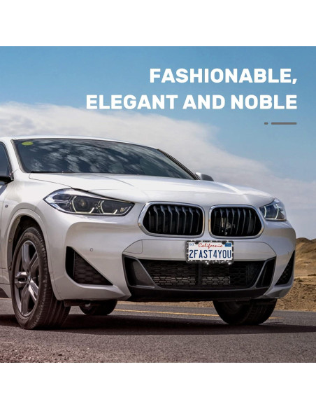 Marco de Placa de Licencia Brillante QUANQIUFEI Negro 32x17cm