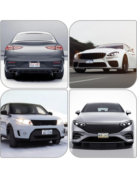 Marco de Placa de Licencia Brillante QUANQIUFEI Negro 32x17cm