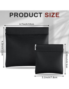 Monedero de Cuero PU Sadnyy 3 Piezas Negro - 2 Tamaños 2