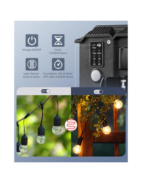 Temporizador de Estaca DEWENWILS 6 Salidas Impermeable Control Remoto Temporizador de Estaca DEWENWILS 6 Salidas Impermeable Control Remoto