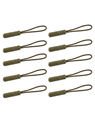 Tiradores de Cremallera CTZD Verde Militar - Paquete de 10